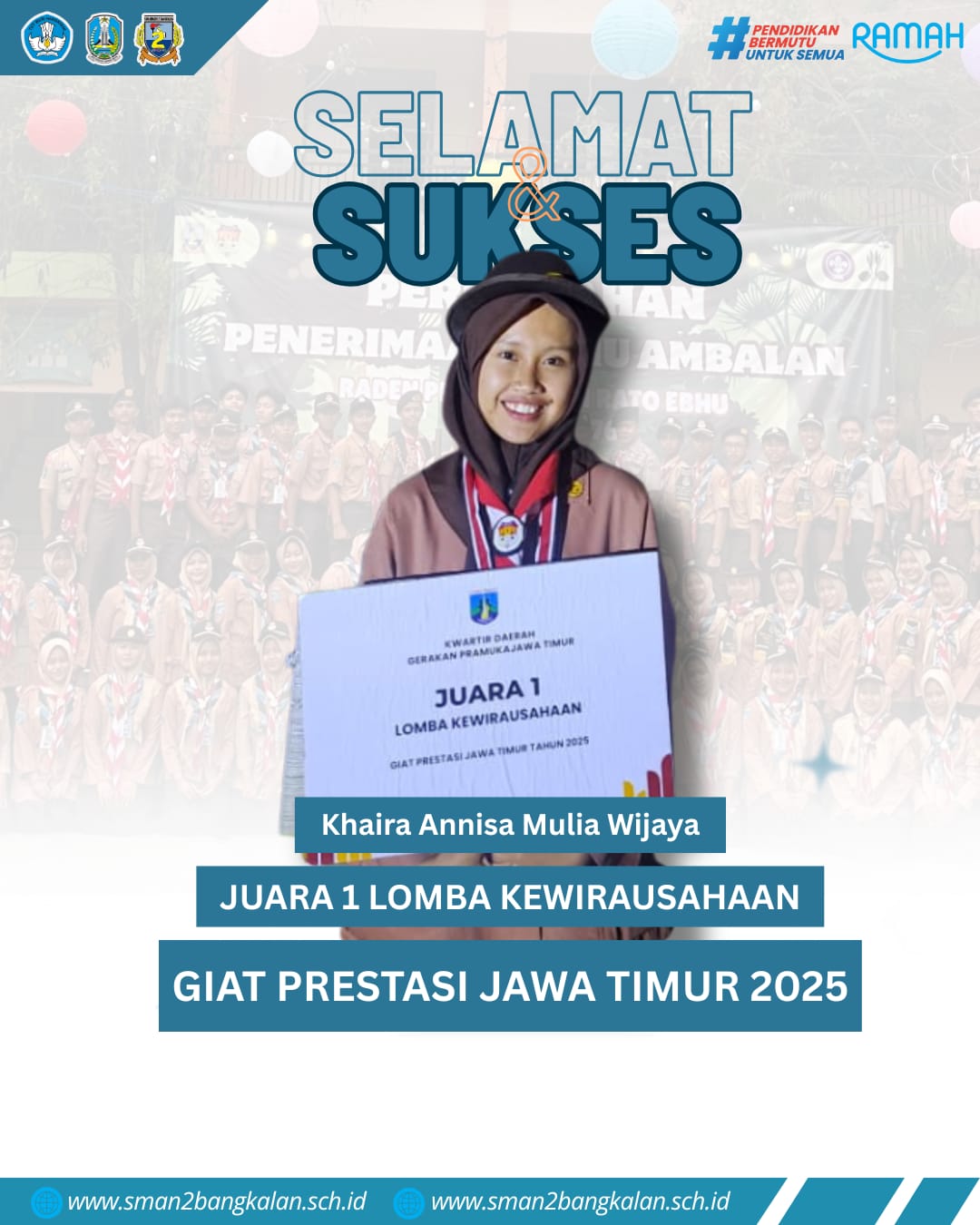 Siswa SMAN 2 Bangkalan berhasil menjadi juara di ajang Giat Prestasi Jawa Timur