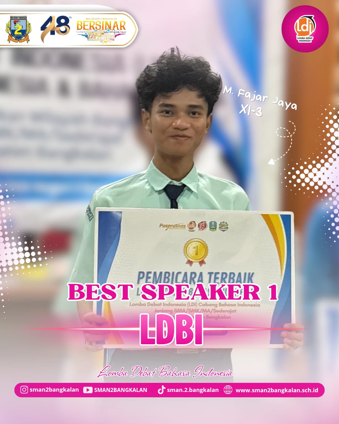 Gemilang di Arena Debat! Muhammad Fajar Jaya Raih Predikat Pembicara Terbaik 1 dalam Lomba Debat Bahasa Indonesia
